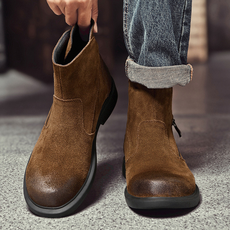 Vintage Outdoor Fashion - Męskie buty Chelsea ze skóry bydlęcej