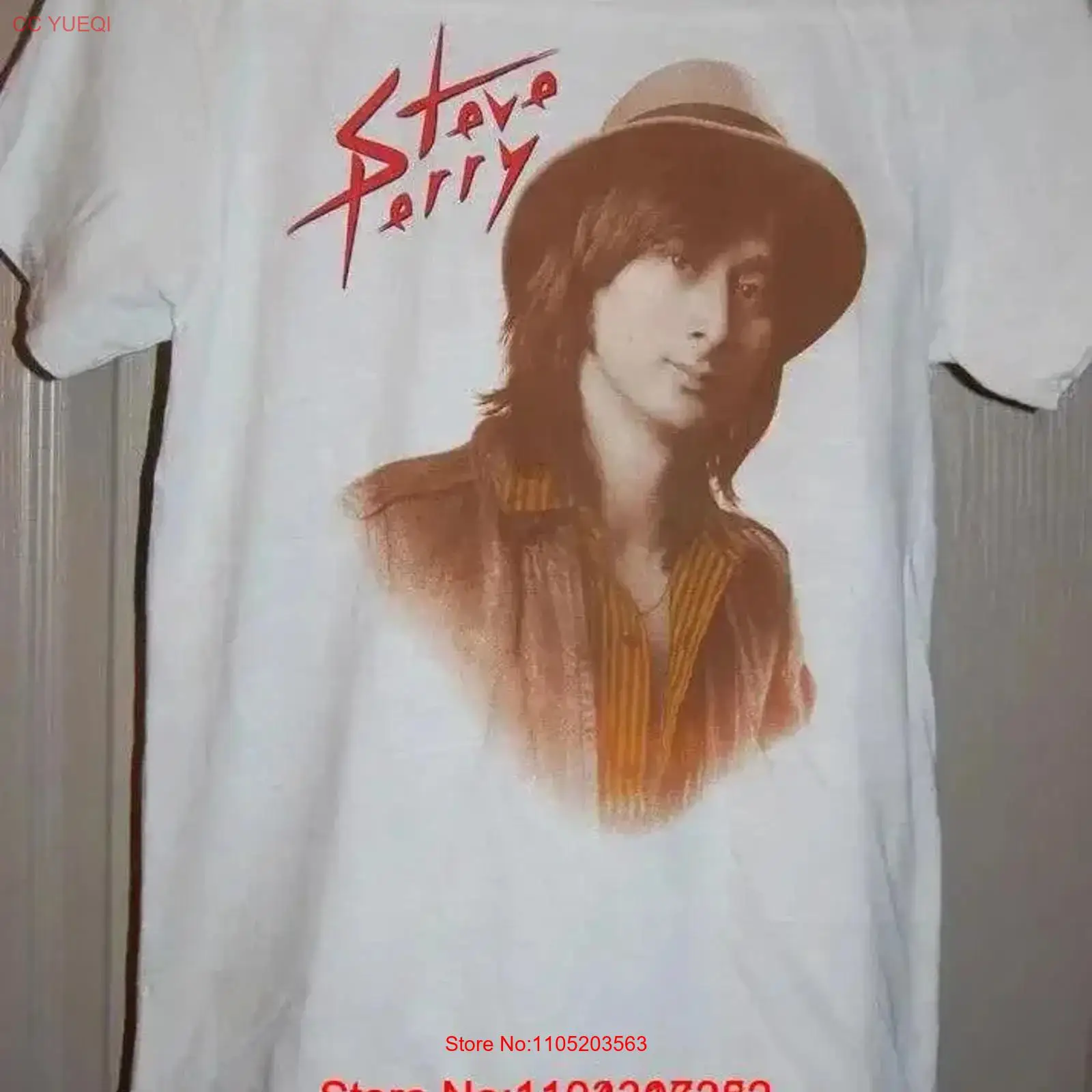 Vintage Fashion Jersey - Koszulka męska Steve Perry Concert, biała,