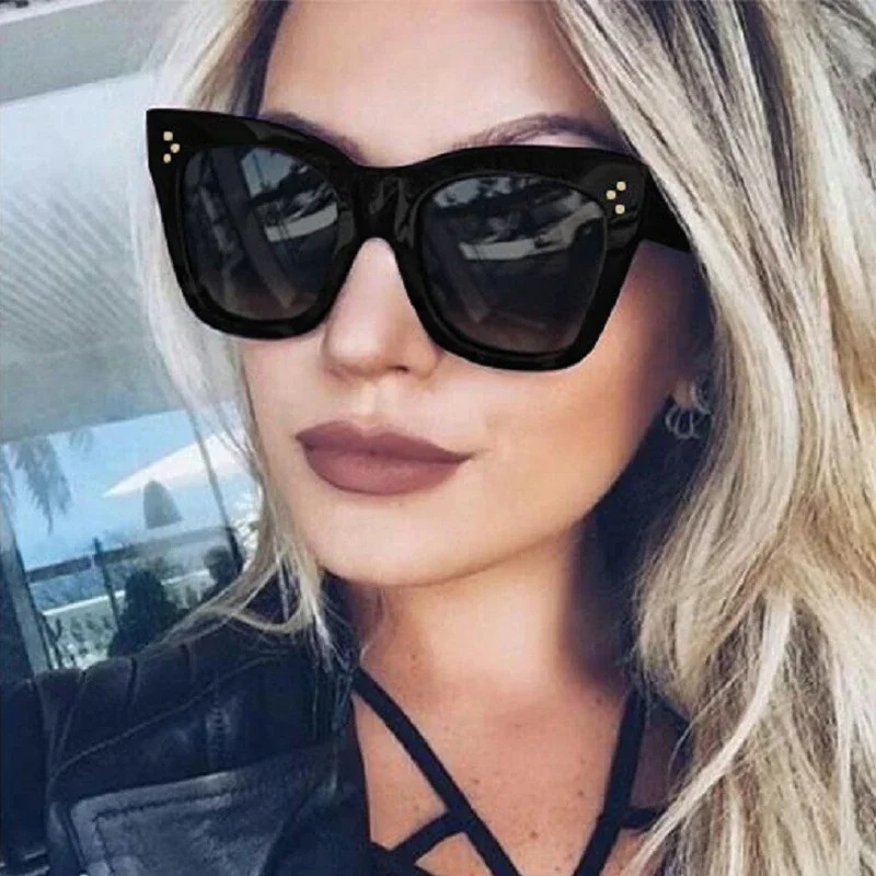 Vintage Fashion Enthusiasts - Kwadratowe Okulary Przeciwsłoneczne Retro Damskie Męskie