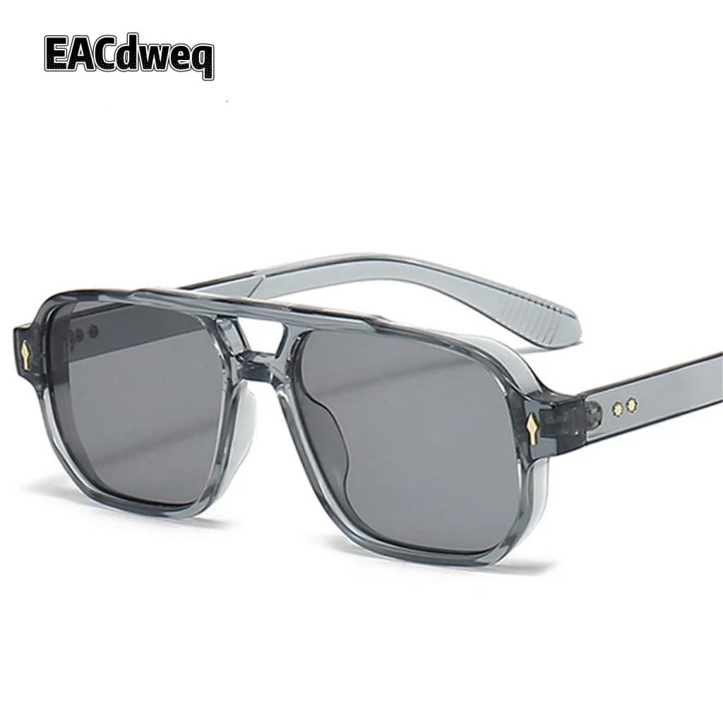 Vintage Fashion Enthusiasts - Męskie kwadratowe okulary przeciwsłoneczne vintage z