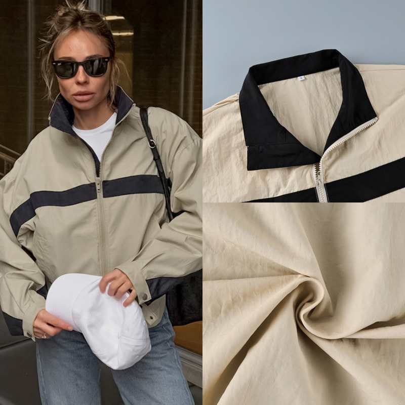 Damska kurtka wiatrówka z blok – Vintage Windbreaker Nylon recenzja i cena